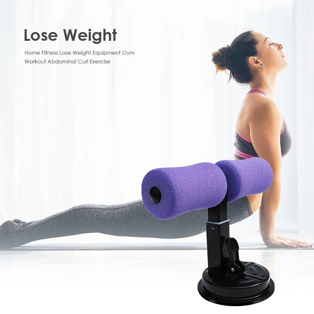 

Sit-Up Bar with Suction Cup Padded Cushion Floor Fitness Bar Abs Trainer Workout Equipment for Home Non-slip Bottom Design