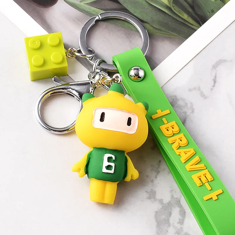 4 цвета милый мультфильм кукла брелок с бесплатной силиконовой ручной ремень