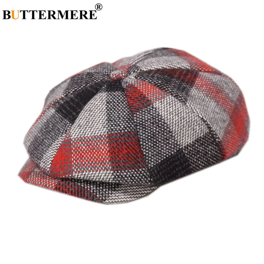 BUTTERMERE, кепка Newsboy, шерстяная, для мужчин и женщин, восьмиугольная кепка, шерстяная, мужская, твидовая, в клетку, британский стиль, брендовая, винтажная, плоская кепка, берет