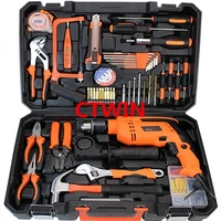 manufacturers selling above 47pcs luxury metal toolbox drill household utility hand tools combination suit maintenance tools