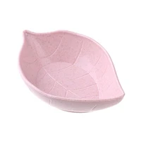 creative leaf shape wheat straw seasoning dish sauce vinegar mini plate tool cutlery fries ketchup dipping tray for kitchen