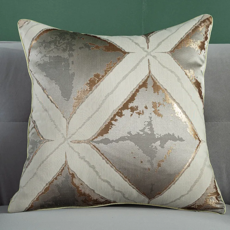 

Luxury Orange Cushion Cover Geometric Jacquard Lumbar Pillow Case Sofa Bed Decorative Pillows 45x45cm Home Decor funda cojin