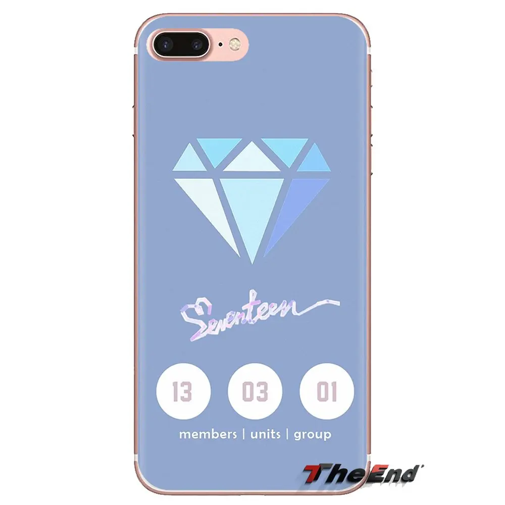 Transparent Soft Cases Covers For iPod Touch Apple iPhone 4 4S 5 5S SE 5C 6 6S 7 8 X XR XS Plus MAX KPop Seventeen Logo |