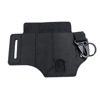 outdoor hunting camping equipment leather sheath multitool sheath edc pocket organizer with key holder for belt and flashlight