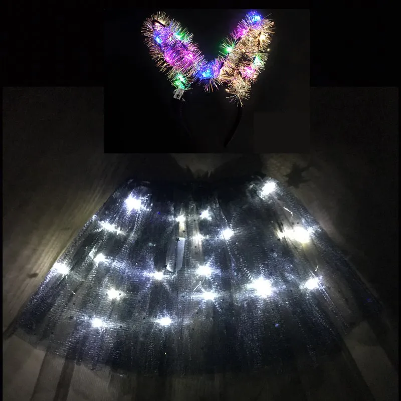 2020 новая детская светящаяся юбка для девочек короткая со светодиодной