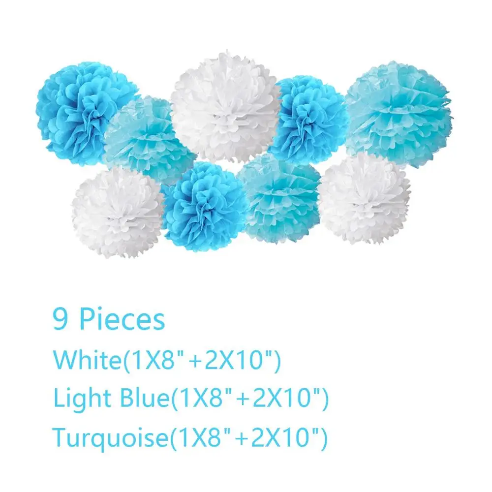 blue pompoms Воздушные шары в виде слона, украшения для девочек и мальчиков, детские украшения для дня рождения, крещения, крещения - Цвет: blue pompoms