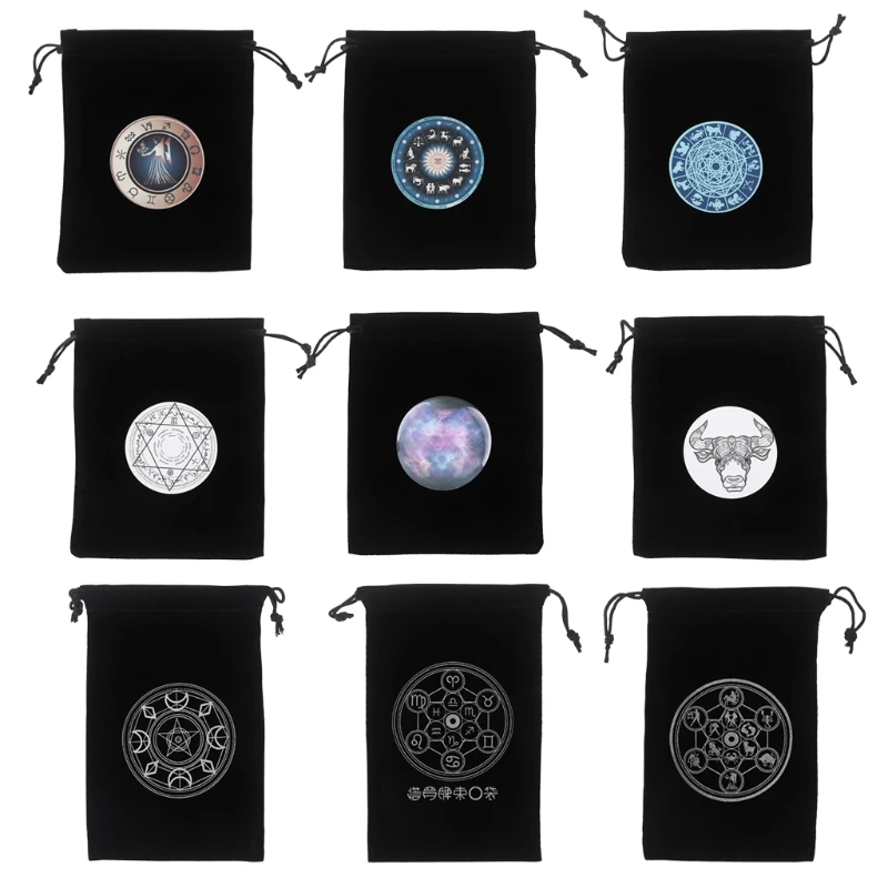 

Бархатная сумка OOTDTY, сумка для хранения карт, мистическая Волшебная Сумочка для гадания, рунистая сумка, сумка на шнурке