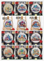 color round city 1 counted cross stitch color aida diy chinese cross stitch kits embroidery needlework sets