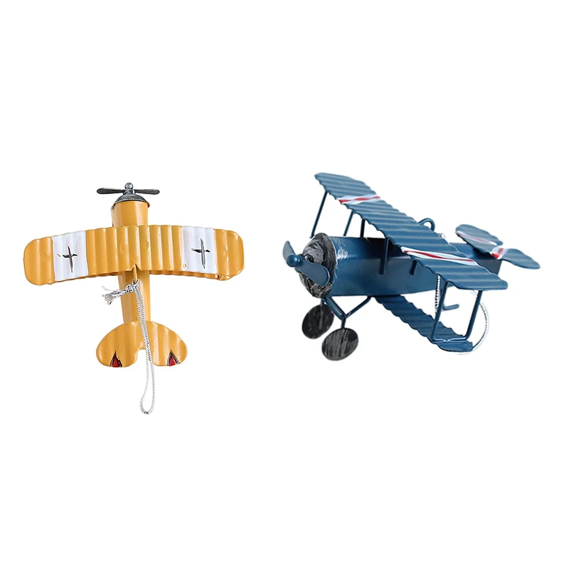 2 шт. ретро статуэтки самолета металлическая модель винтажный планер домашний