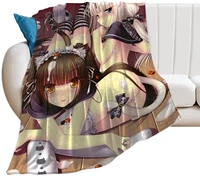throw blanket anime nekopara chocolat vanilla azuki art fleece blankets flannel sheets fluffy cozy soft warm blanket
