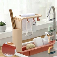 sink shelf rack kitchen sundries hanging holder sponge drain rack telescopic faucet rag shelf holder home storage accessories