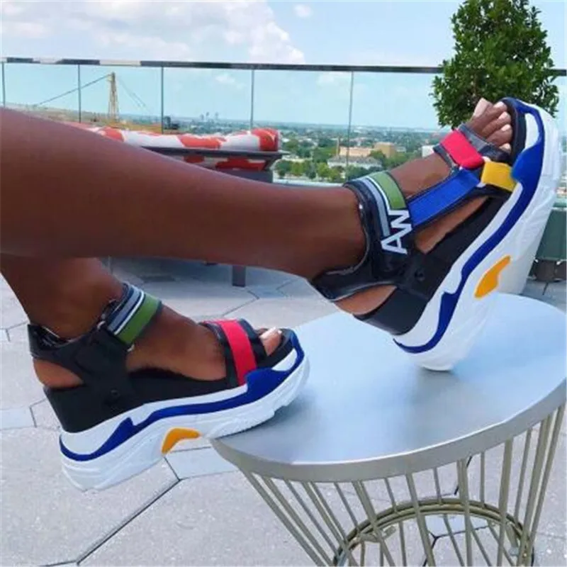 

2021 New Fashion Platform Sandals Women Shoes Summer Super High Heels Ladies Casual Shoes Wedge Chunky Gladiator Sandals