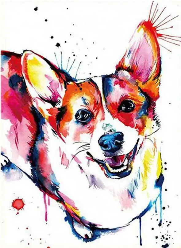 5d Diy Вышивка крестиком алмазная живопись валлийский корги собака Милая Полная