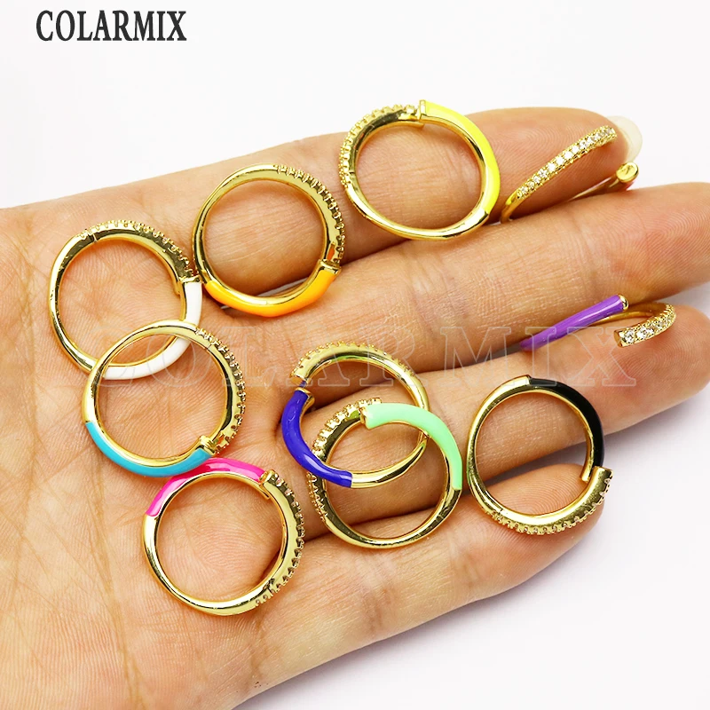 

8 шт Высокое качество Открытые Эмаль Красочные циркония кольца модное ювелирное изделие, кольца в подарок для женщин, ювелирное изделие, под...