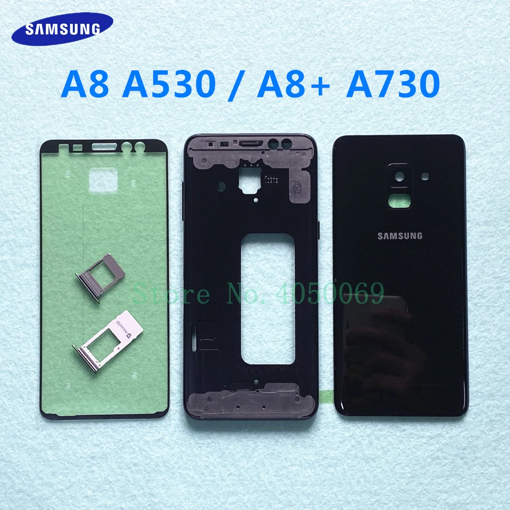 Для Samsung Galaxy A8 2018 A530 Plus A730 + полноразмерный корпус средняя рамка задняя крышка