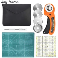 45mm rotary cutter tool kit with 5 extra blades a4 self healing cutting mat patchwork ruler sewing set for knitting crafting
