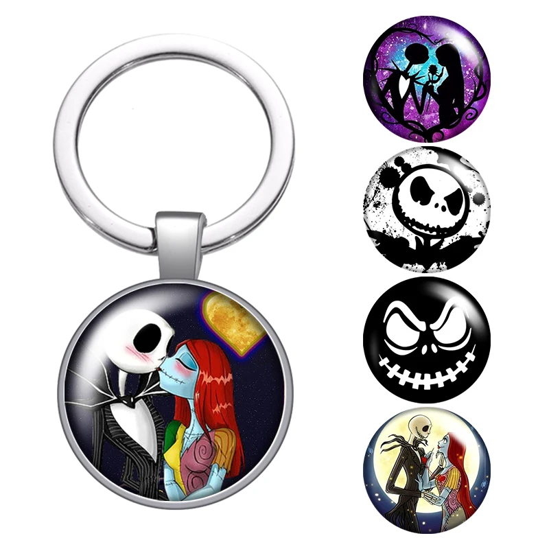 Брелок с изображением призрака Джека Скеллингтона из злого стекла кабошоном