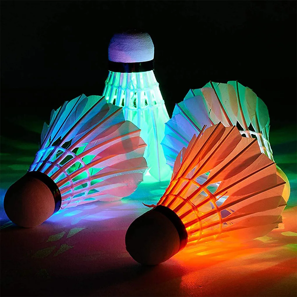 

LED Glowing Badminton Ball Set Outdoor Indoor Yard Game Illuminous Shuttlecock Kit Sports Goods