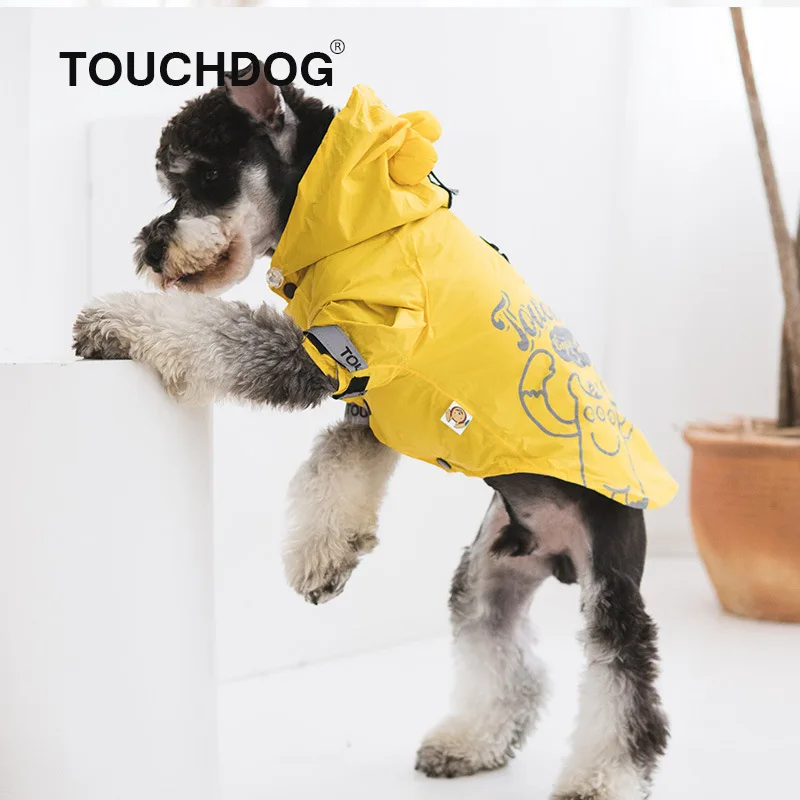 Дождевик для собак Touchdog стильная водонепроницаемая одежда двухфутовый плащ