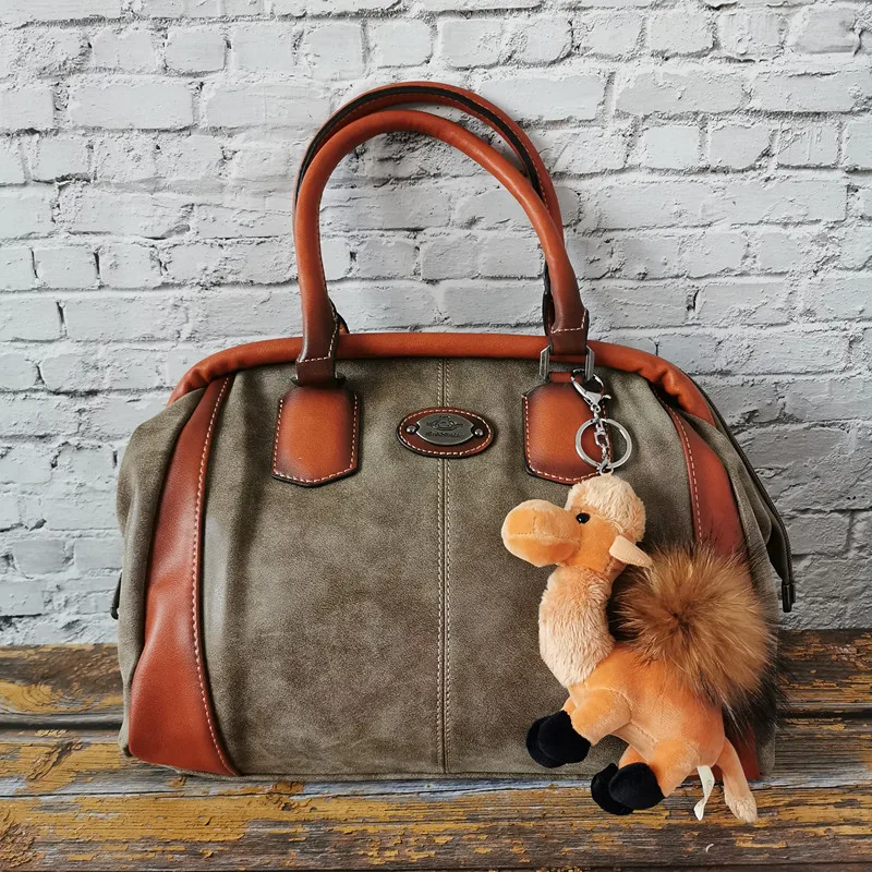 Coffee with Camel Новые винтажные женские сумочки из натуральной кожи большие сумки-шопперы для женщин Большая вместительная женская сумка на плечо - Цвет: Coffee with Camel