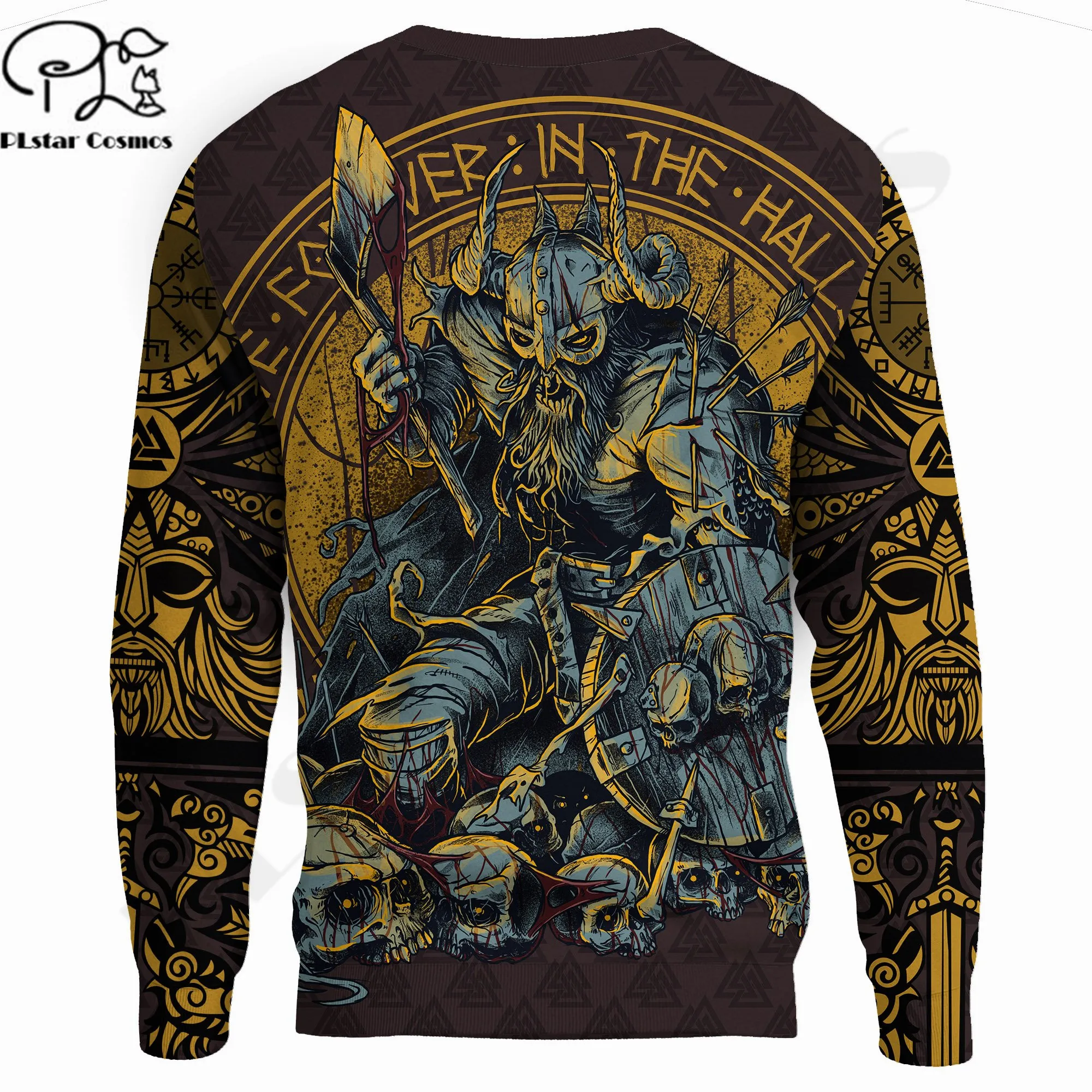 

PLstar Cosmos 3Dprint Newest Viking Warrior Tattoo Art Harajuku Streetwear Funny Unique Awsome Casual Hoodies/Sweatshirt/Zip A-6