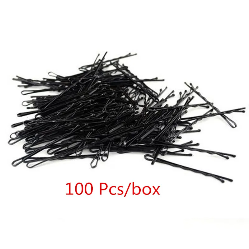 

100 Pcs/lot Small Clip Hair Clip Hairpin Korean Version of Latest Black Wire Word Folder One Containing Hairpin Hair Clips