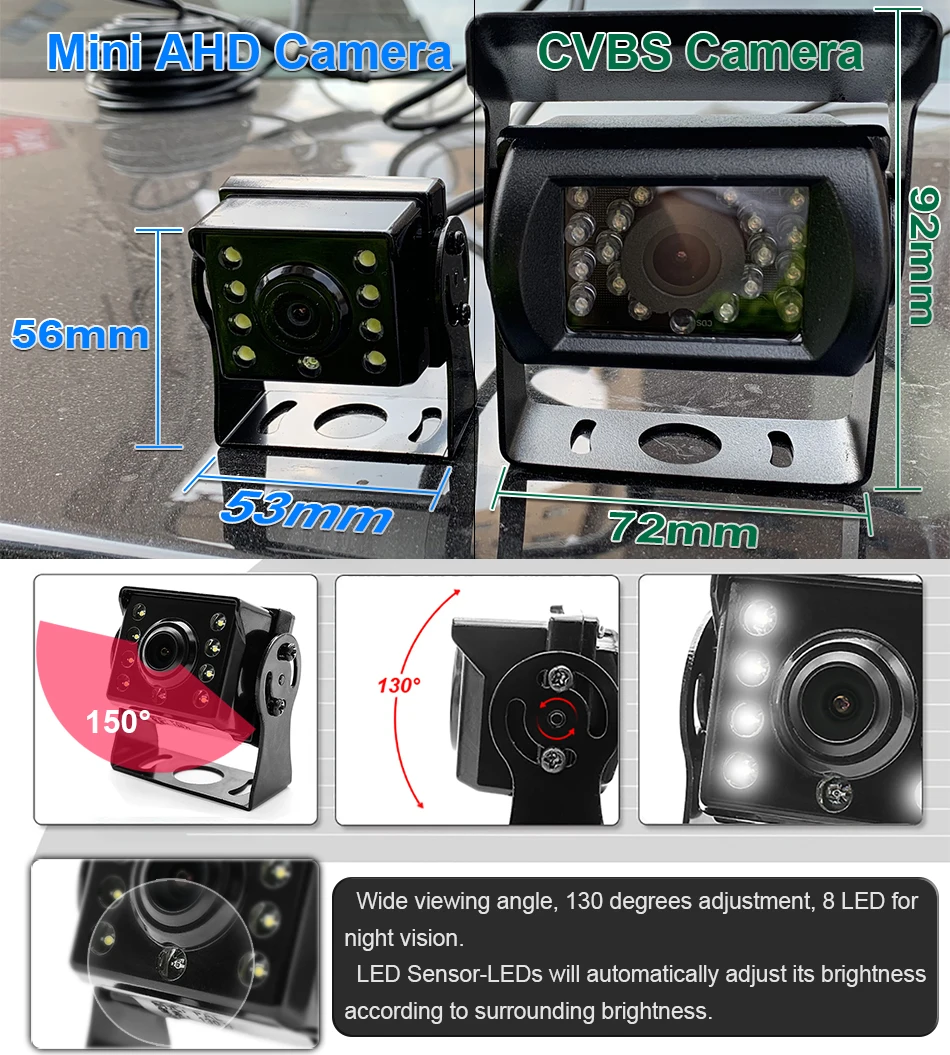 GreenYi 1280*960 высокое разрешение AHD грузовик Starlight ночное видение резервная камера 7 дюймов автомобиль Обратный монитор для автобуса автомобиля