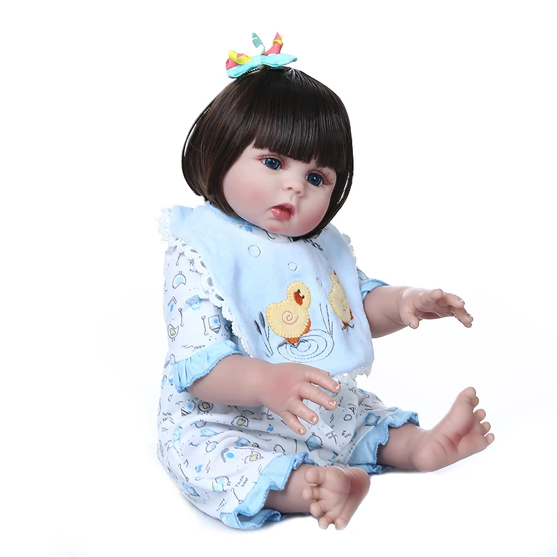 48 см реалистичный младенец куклы reborn baby doll всего тела, мягкий, силиконовый, гибкий приятные детские сумкой спальную корзинку Новорожденные