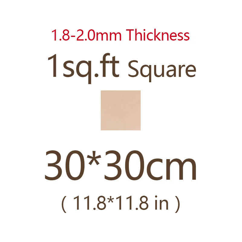 2.0mm Thick 30x30cm Натуральная кожа растительного дубления воловья кожа кусок материал, можно гравировать крашение кожевенное ремесло Diy основной цвет несколько толщины - Цвет: 2.0mm Thick 30x30cm