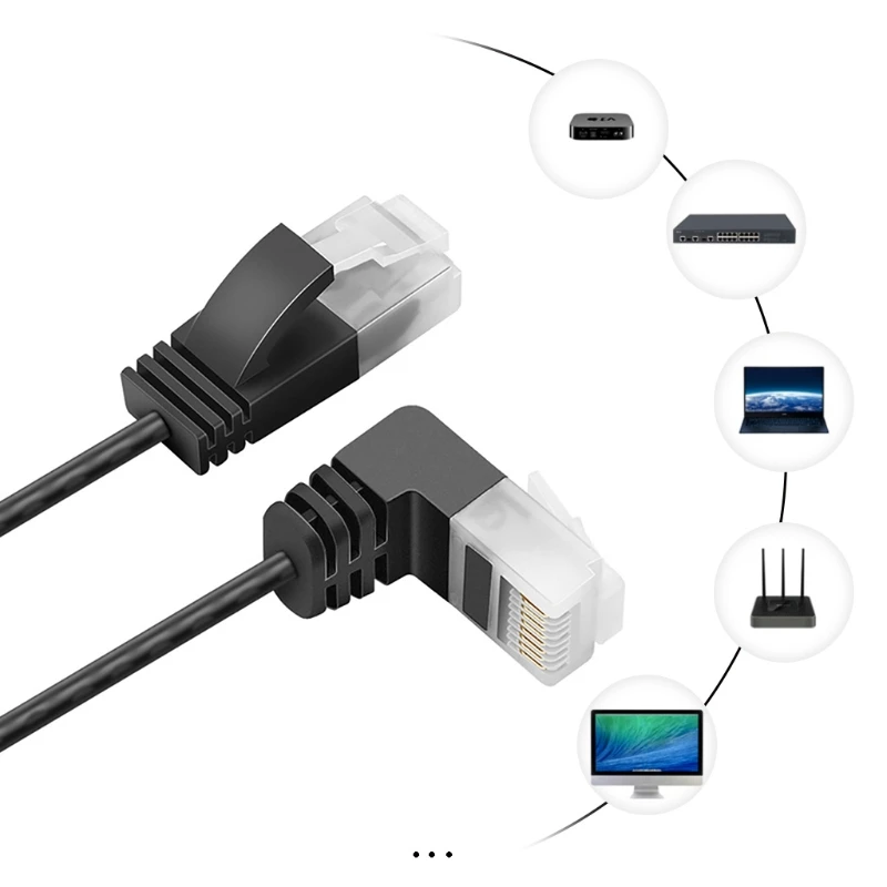 Сетевой удлинитель CAT6 90 градусов RJ45 UTP сетевой кабель Поддержка Ethernet Cat 6 для