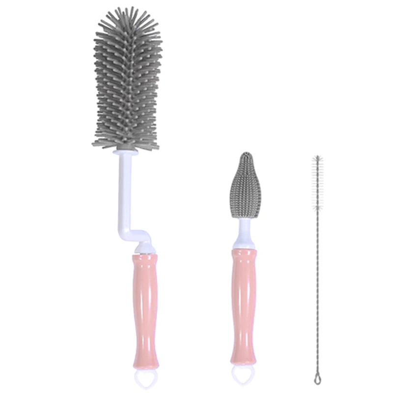 

2020 Silicone 360 Degree Pacifier Cleaning Brush Set Portable for Home Travel Bottle