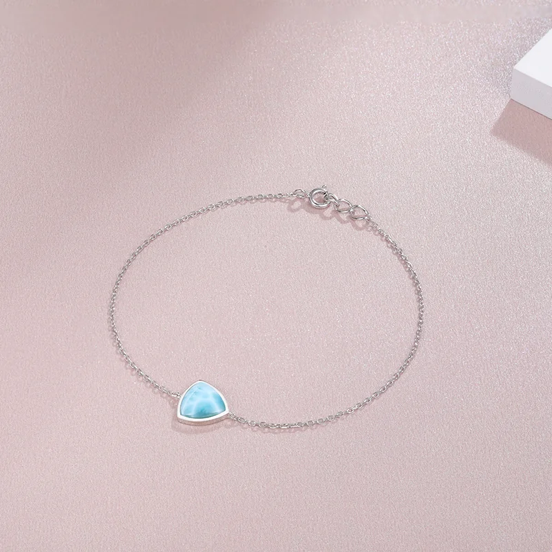 Ювелирные изделия Шарм стерлингового серебра 925 пробы Ларимар женский браслет