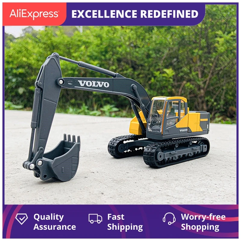 

Модель Экскаватора Volvo 1:50, детская игрушка из литого металлического сплава, имитация машины в подарок парню