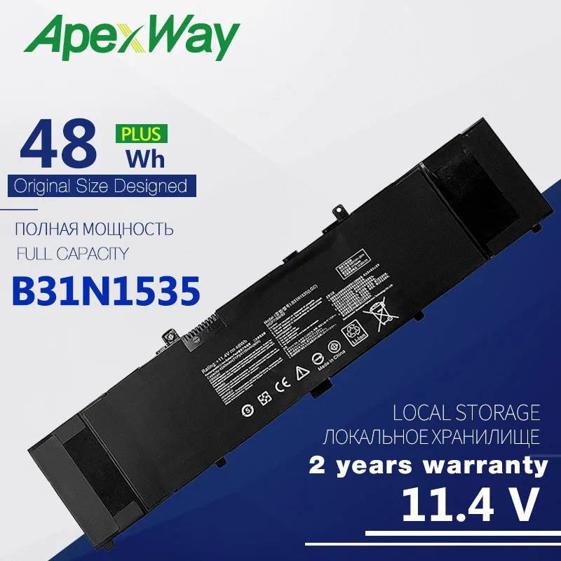 

11.4V 48WH New Laptop Battery For ASUS ZenBook UX310 UX310UA UX310UQ UX410 UX410UA UX410UQ U4000U U400UQ RX310U Battery B31N1535