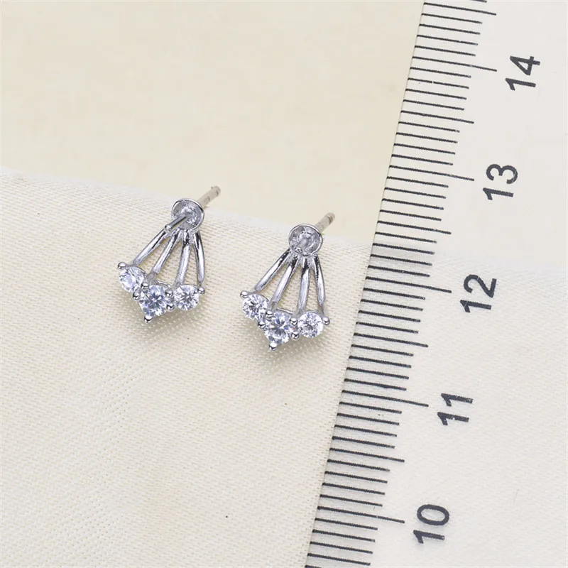 

925 Sterling Silver Plating Earrings Pearl Earrings Accessories Findings Earrings Jewelry Parts Fittings Mountings DIY Girl Gift