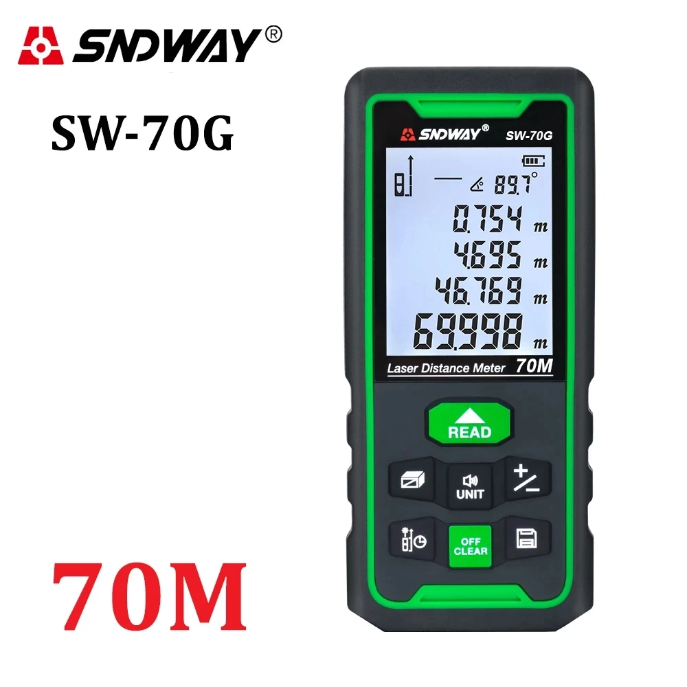 

SNDWAY laser rangefinder SW-100G green digital rangefinder electronic roulette electronic Level Ruler Range Finder