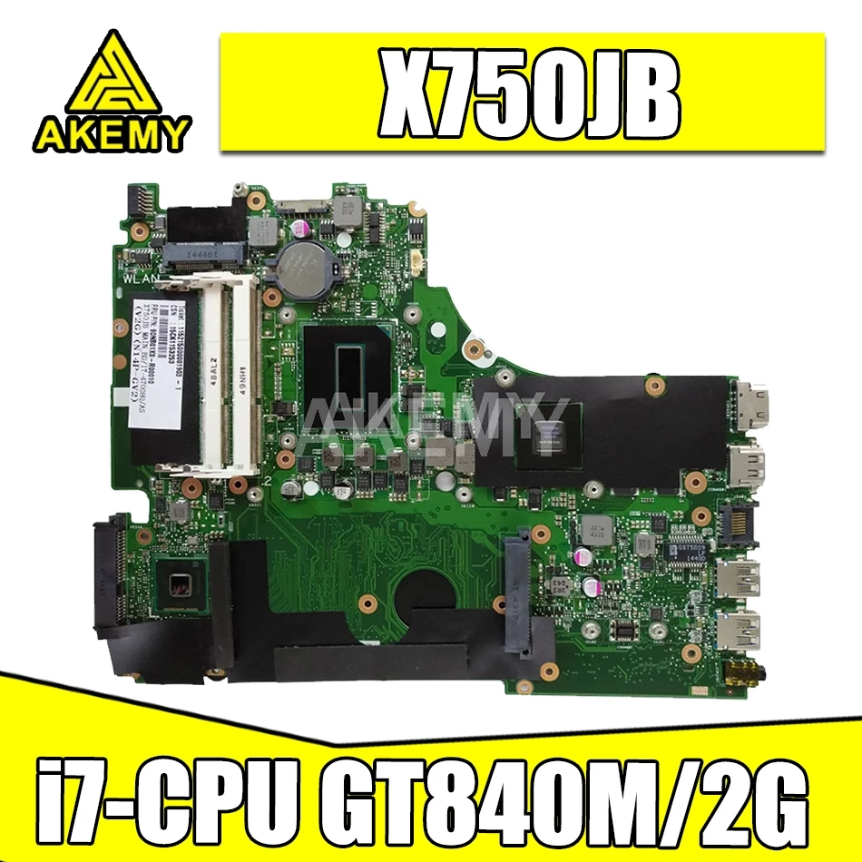 

Akmey X750JB материнская плата для For Asus X750 X750J X750JN K750JB K750JN материнская плата для ноутбука I5-4200H GT740M тестовая работа 100% оригинал