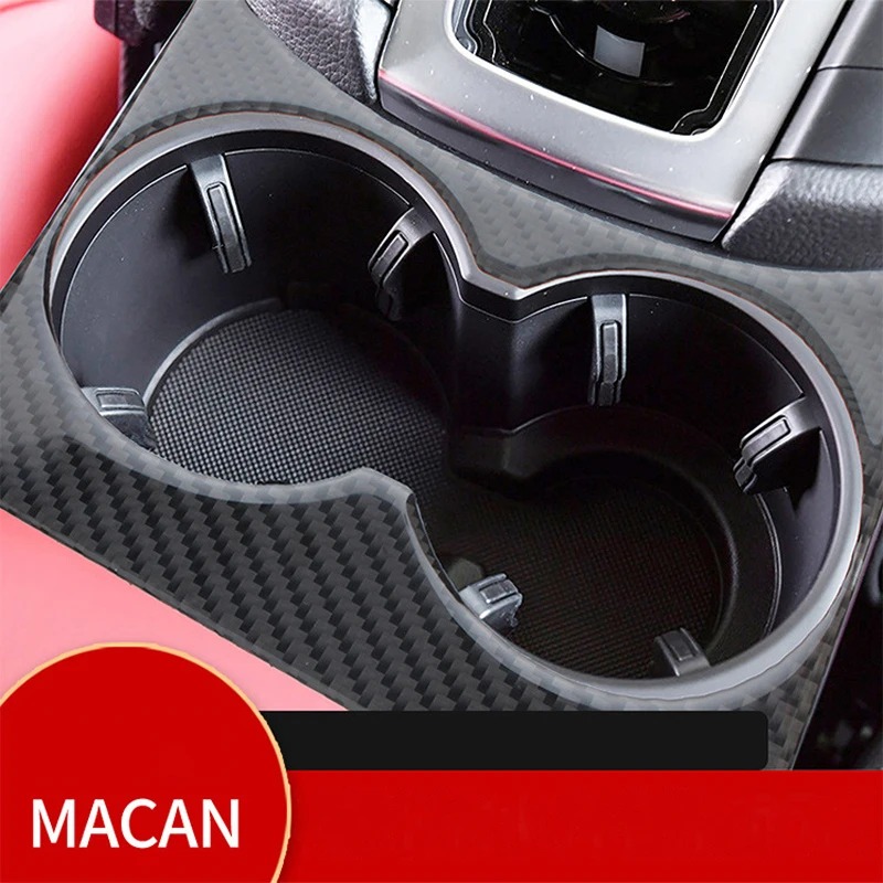 

Decorative Frame For Car Storage Water Cup Holder Armrest Box Sater Cup Holder Protector For 14-20 Porsche Macan Car Accessories