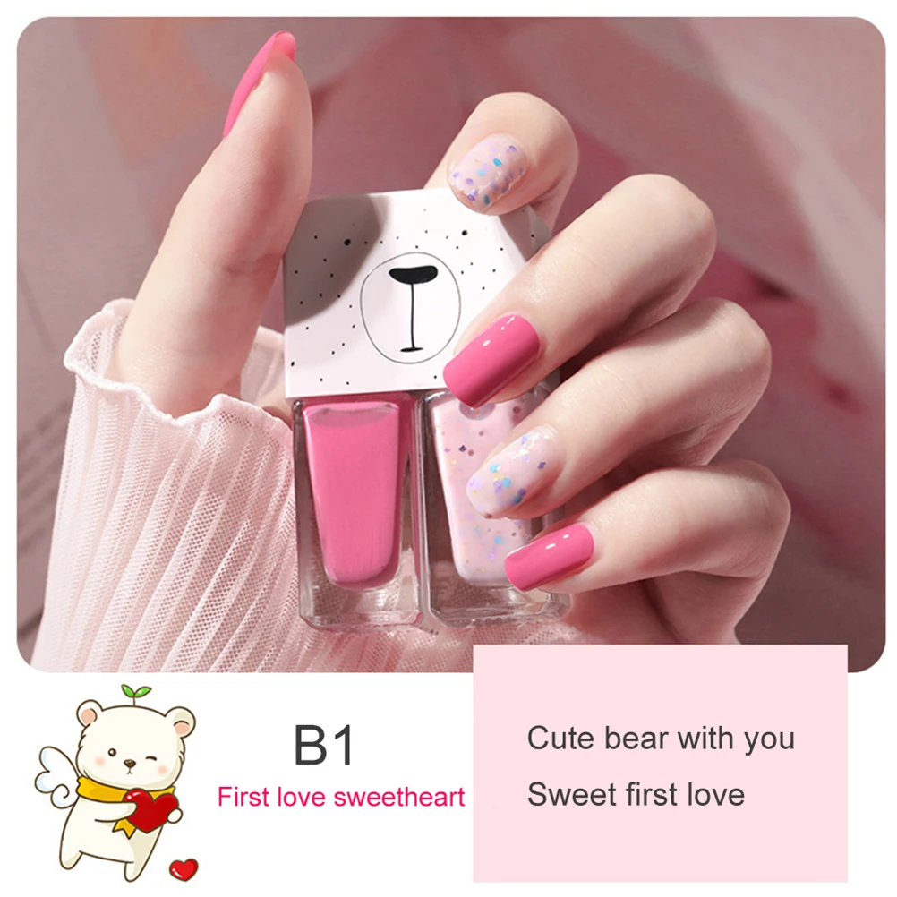 Лак для ногтей нетоксичный Быстросохнущий лак глянцевый длинный Блестящий