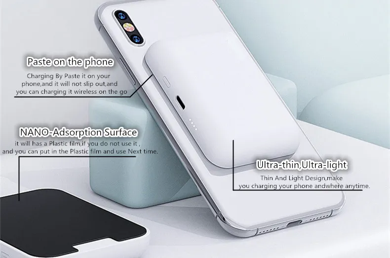 Беспроводной Powerbank Батарея зарядки чехол для iPhone X/XS/8/8 PLUS Samsung s9/s9 + huawei Коврики RS P20