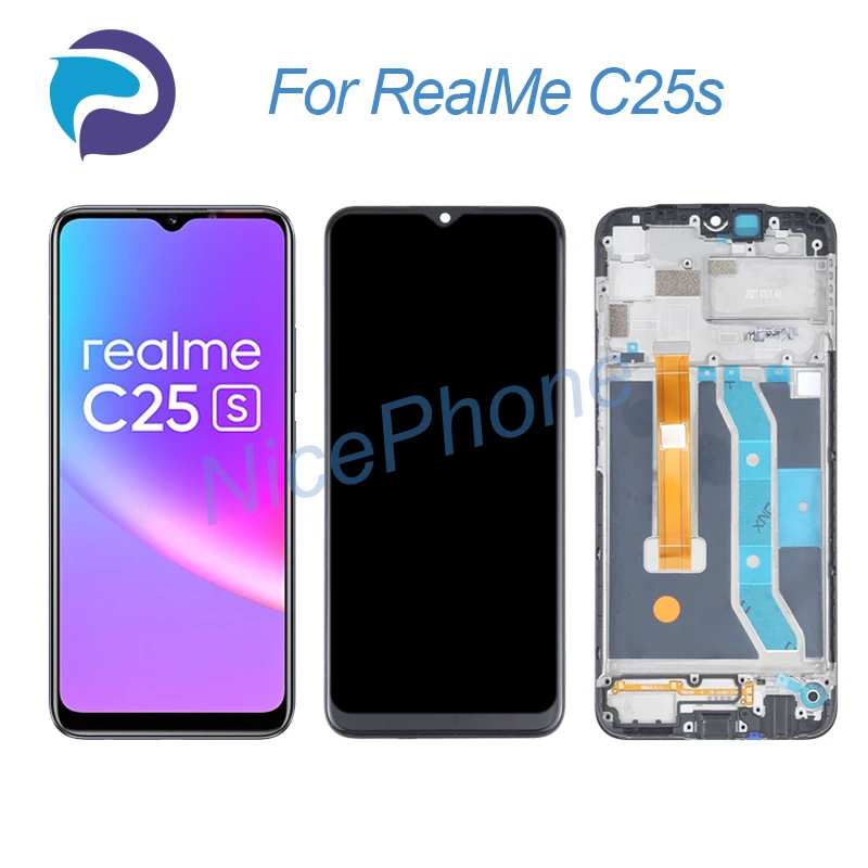 

ЖК-экран и сенсорный дигитайзер для RealMe C25s 1560*720 RMX3195, RMX3197, ЖК-экран для RealMe C25s