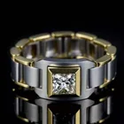 Классические Геометрические Квадратные циркониевые мужские кольца в стиле ретро черные панк механические Современные кольца для женщин модные ювелирные изделия в стиле бохо подарки