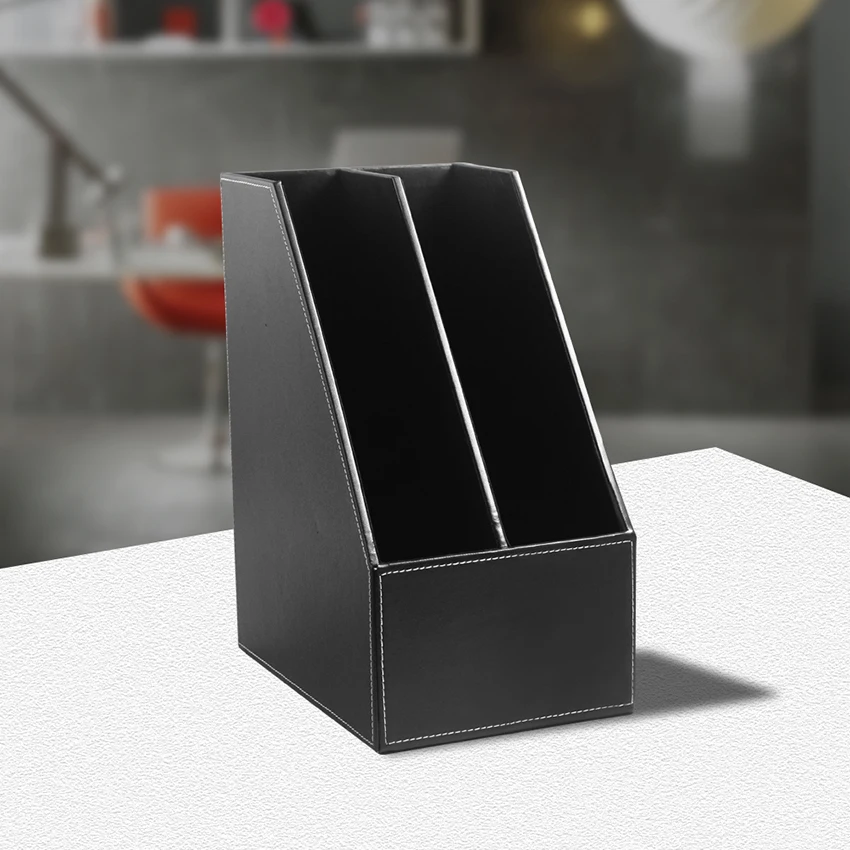 Офисный Настольный держатель для файлов из искусственной кожи двухслойный