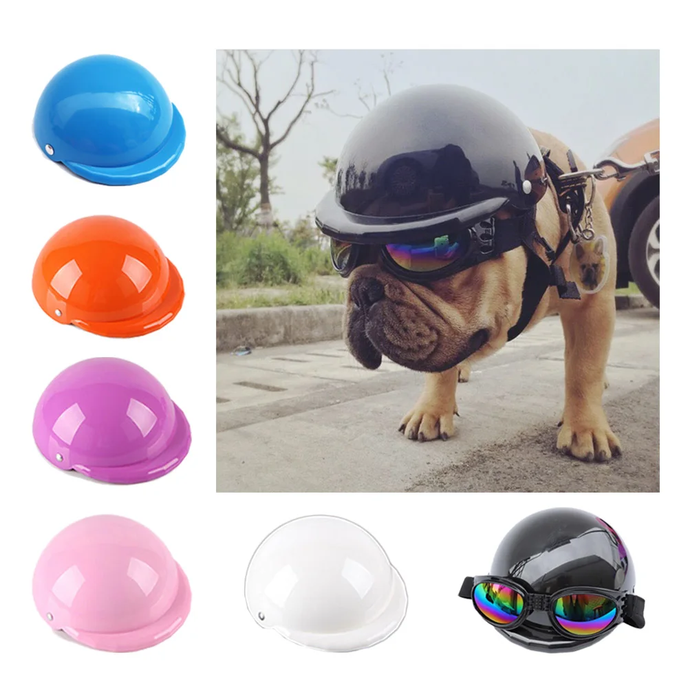 

Summer Dog Hat Motorcycle Helmet Pet Cap For Small Medium Dogs French Bulldog Chihuahua Cat Headdress Party Funny Photo Props