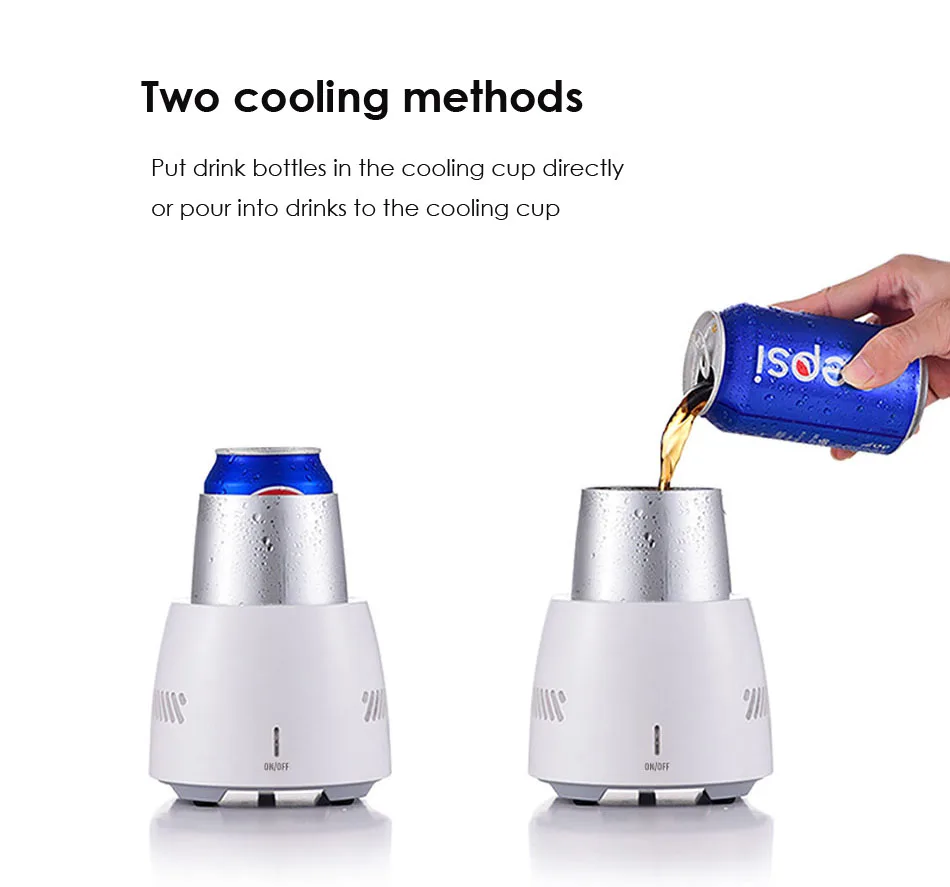 XIAOMI Mijia, чашка мгновенного охлаждения, портативный Электрический охладитель, холодильник для холодных напитков, смарт-Сенсорное управление для дома и офиса