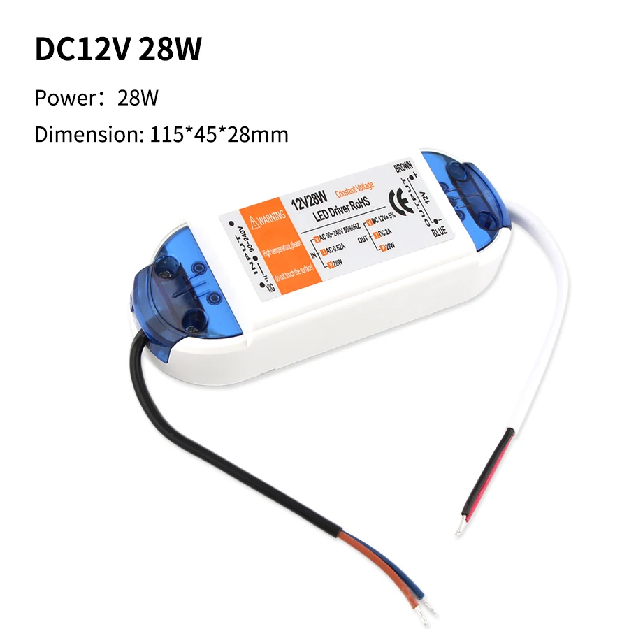 AC DC 220 В до 12 светодиодный трансформатор драйвер питания адаптер в 18 Вт 28 36 48 72 100