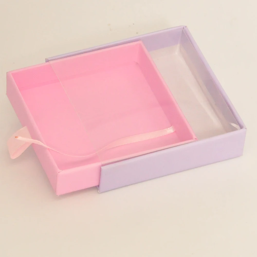 

Wholesale eyelash packaging box lash boxes package custom square drawer purple pink faux cils makeup case vendors fast shipping