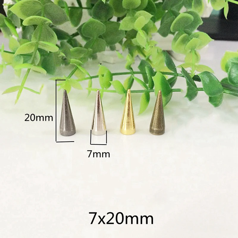 7 мм Диаметр Латунь панк шип деталь одежды заклепки Шпильки с винтами для сумки