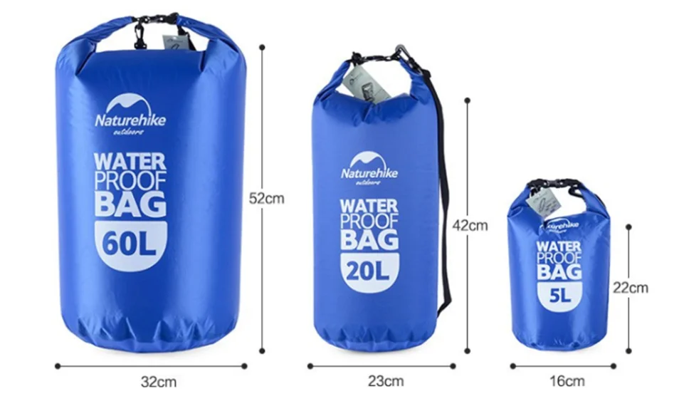 NatureHike Превосходное качество 60L Сверхлегкий Рафтинг сухой Спорт Водонепроницаемый Путешествия дрейфующих сумка NH15S005-D