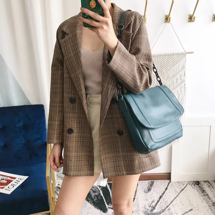 Повседневная сумка на плечо из акриловой сетки в клетку женские сумки через